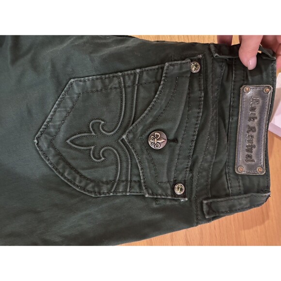 Rock Revival Women's JEN SKINNY Jeans Size 28 Measured 28x33 Green - Picture 3 of 14
